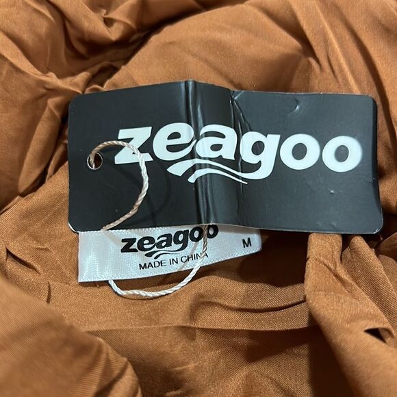 Zeagoo brown full zip baggy puffer jacket size medium NWT - Picture 13 of 15